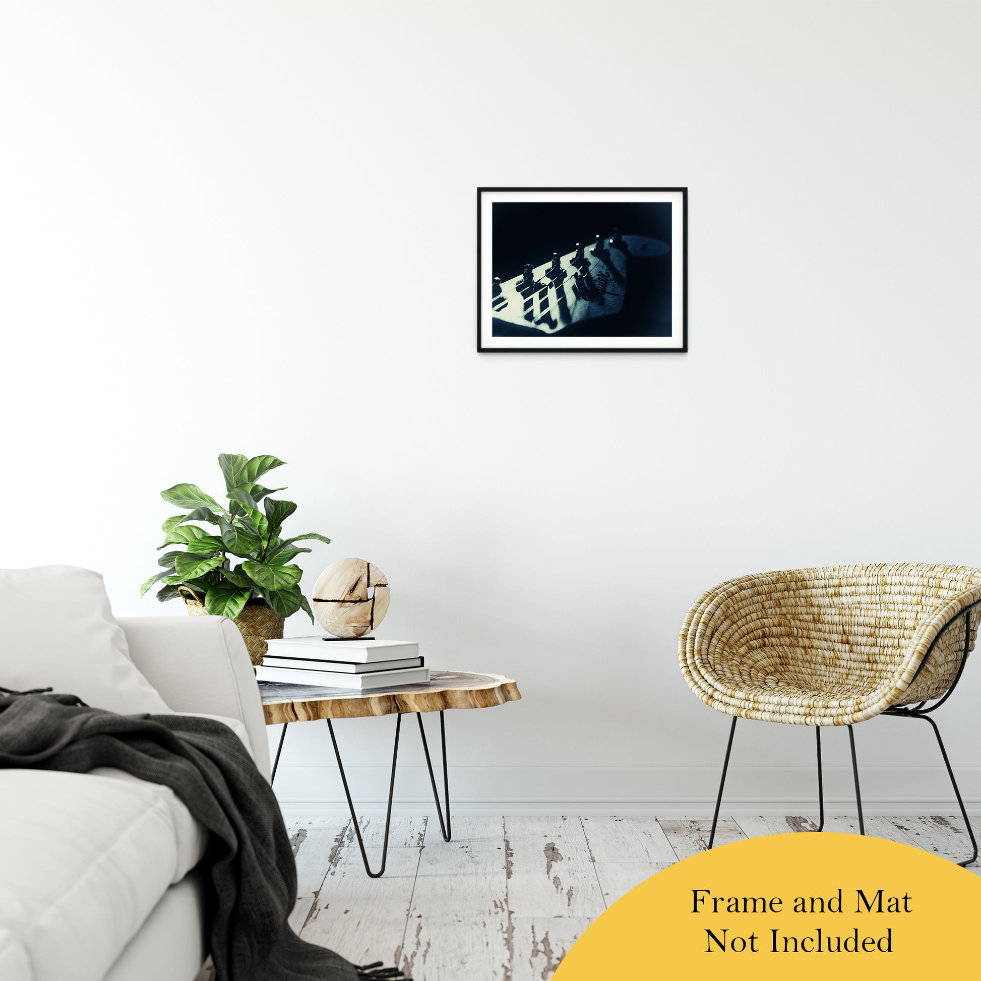 Squire Electric Guitar Head Colorized Black and White Abstract Photo Fine Art Canvas & Unframed Wall Art Prints 16" x 20" / Classic Paper - Unframed - PIPAFINEART