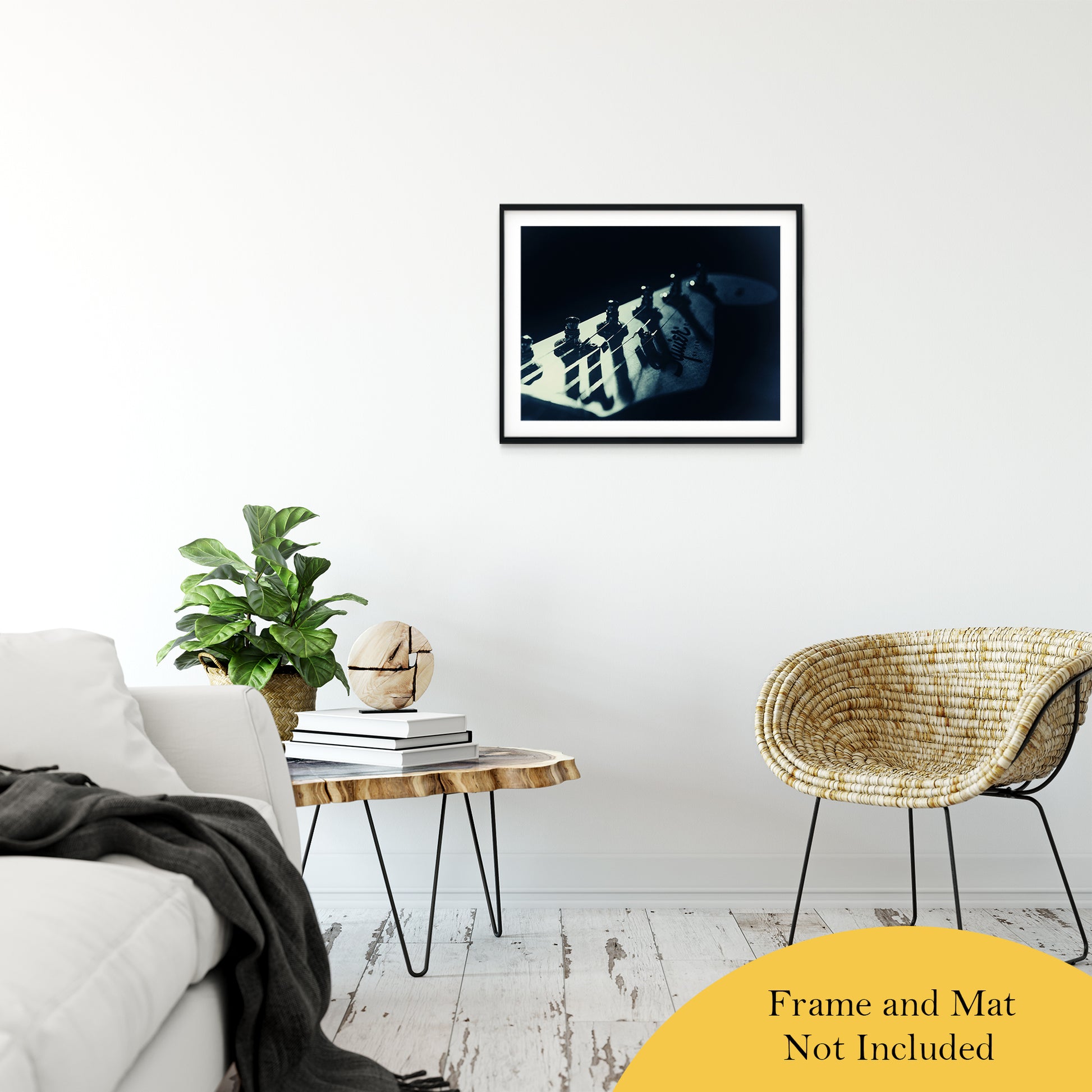 Squire Electric Guitar Head Colorized Black and White Abstract Photo Fine Art Canvas & Unframed Wall Art Prints 20" x 30" / Classic Paper - Unframed - PIPAFINEART