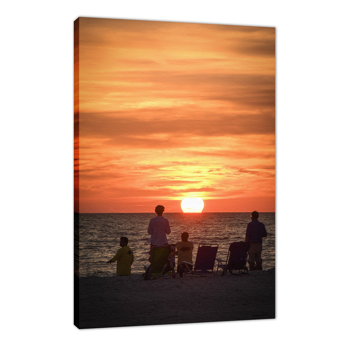 Summer Spectators Coastal Sunset Landscape Fine Art Canvas Prints - PIPAFINEART