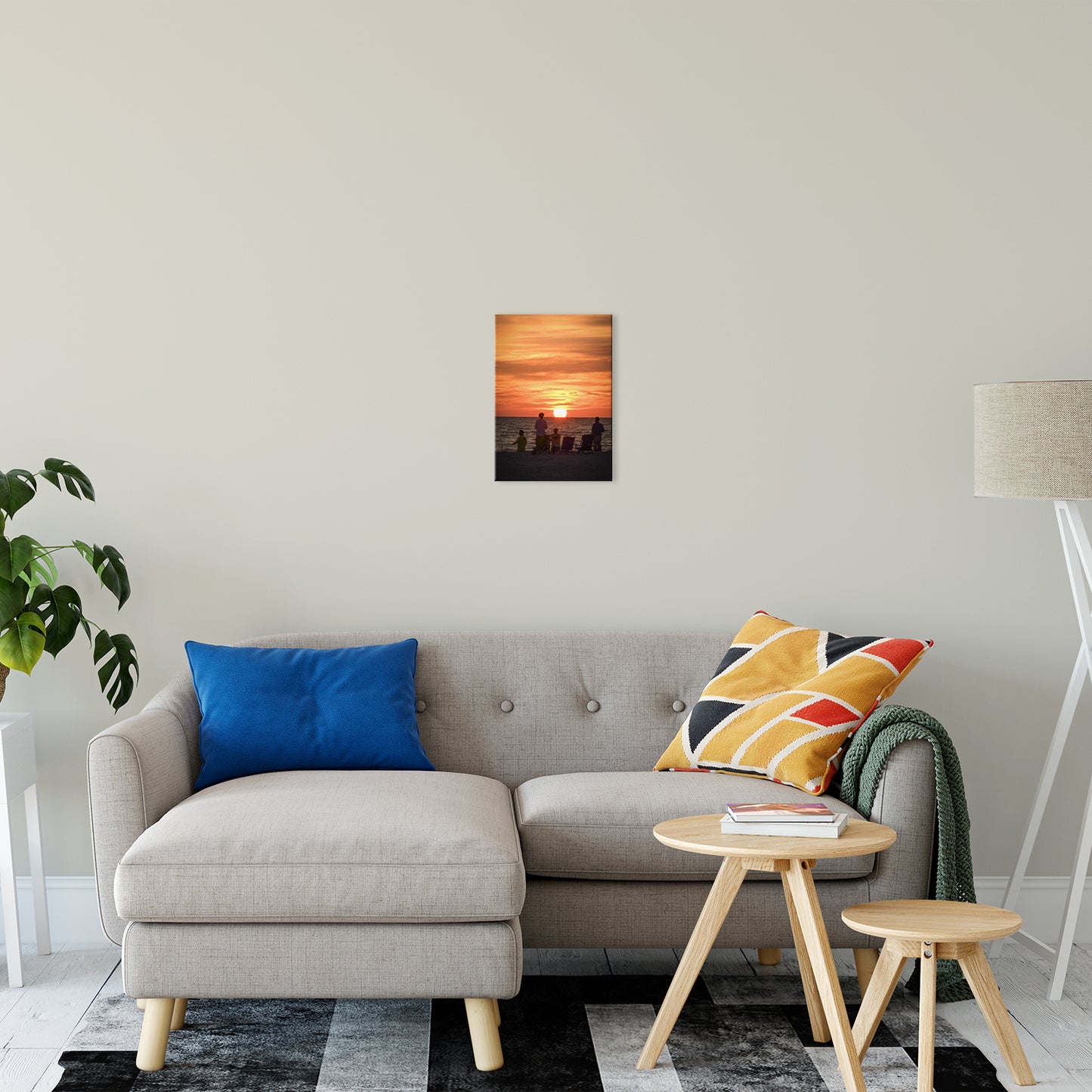 Summer Spectators Coastal Sunset Landscape Fine Art Canvas Prints 11" x 14" - PIPAFINEART
