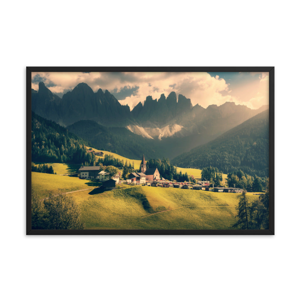 Sun Rays and Santa Maddalena Framed Wall Art Prints
