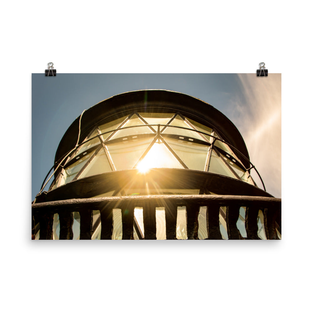Sun Reflection on Glass Jupiter Lighthouse Unframed Wall Art Print