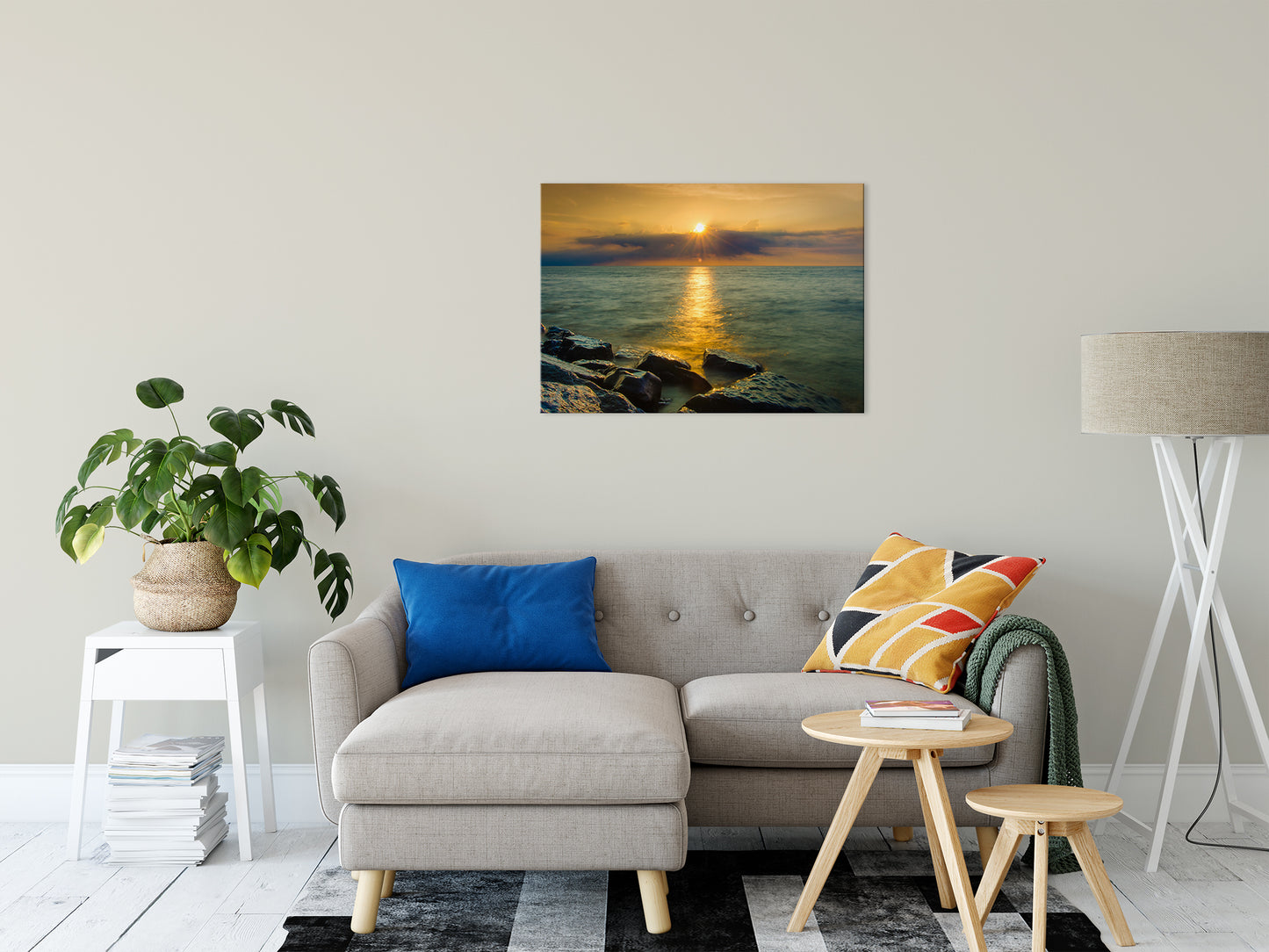 Sun Ray on the Water Coastal Landscape Photograph Fine Art Canvas Wall Art Prints 24" x 36" - PIPAFINEART