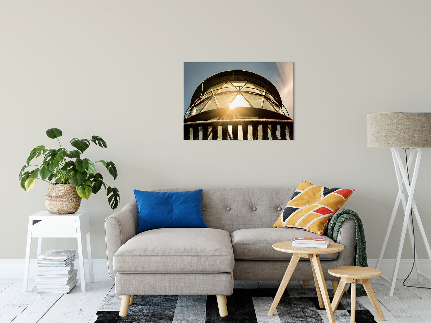 Sun Reflection on Glass Jupiter Lighthouse Nature Photo Fine Art Canvas & Unframed Wall Art Prints 24" x 36" - PIPAFINEART