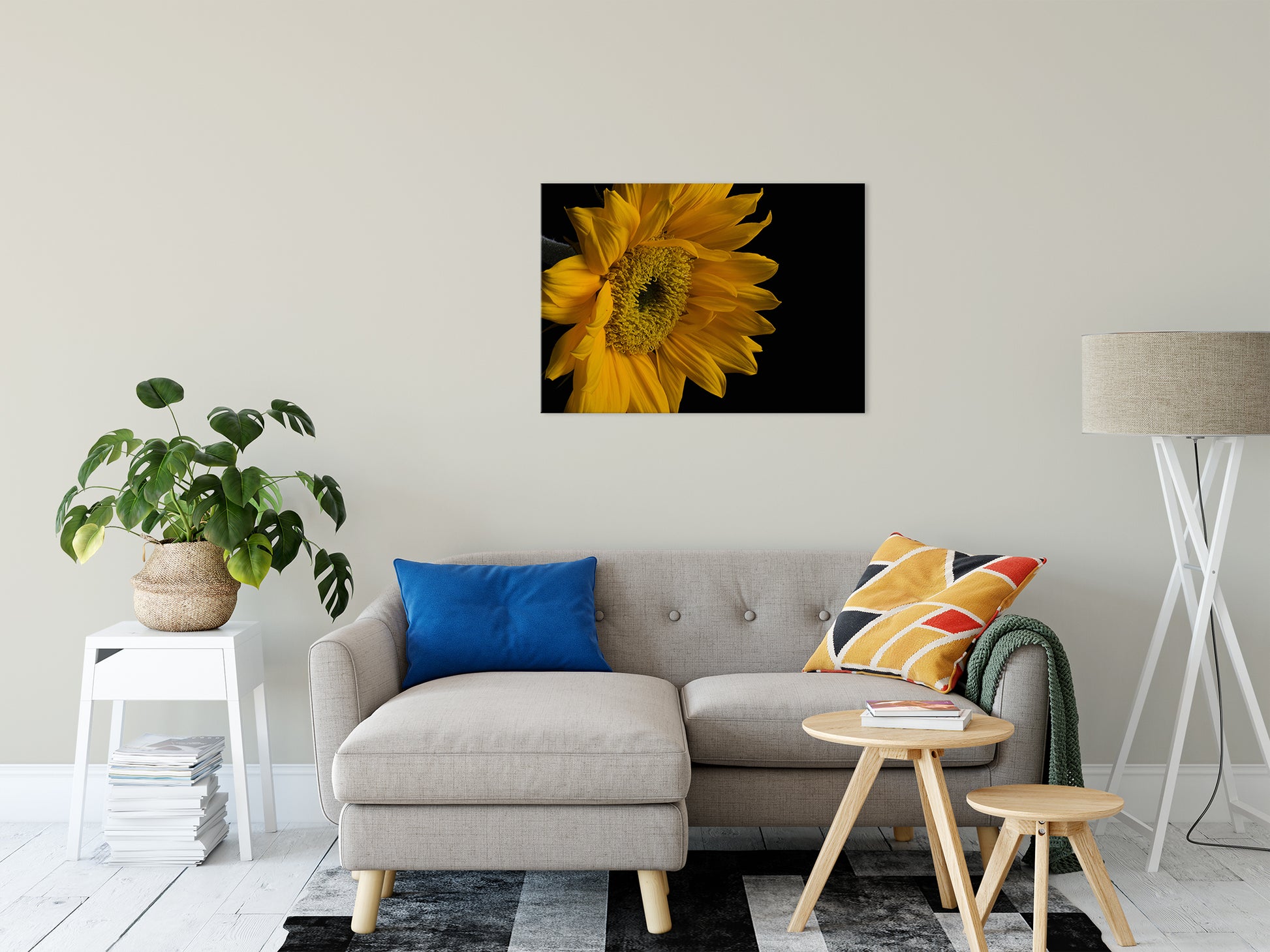 Sunflower from Left Nature / Floral Photo Fine Art Canvas Wall Art Prints 24" x 36" - PIPAFINEART