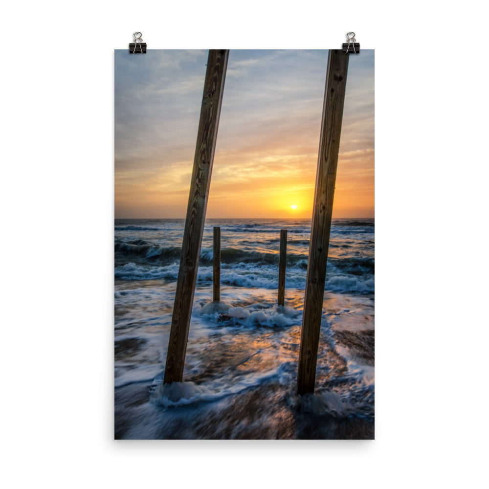 Sunrise Between the Pillars Landscape Photo Loose Wall Art Print - PIPAFINEART