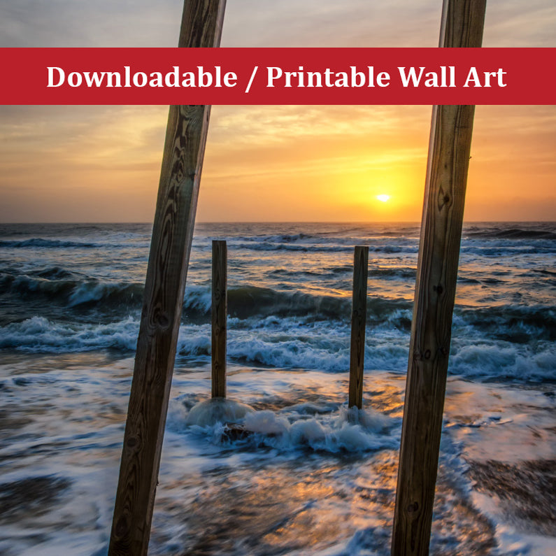 Sunrise Between the Pillars Landscape Photo DIY Wall Decor Instant Download Print - Printable - PIPAFINEART