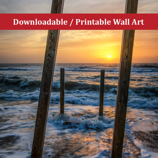 Sunrise Between the Pillars Landscape Photo DIY Wall Decor Instant Download Print - Printable  - PIPAFINEART