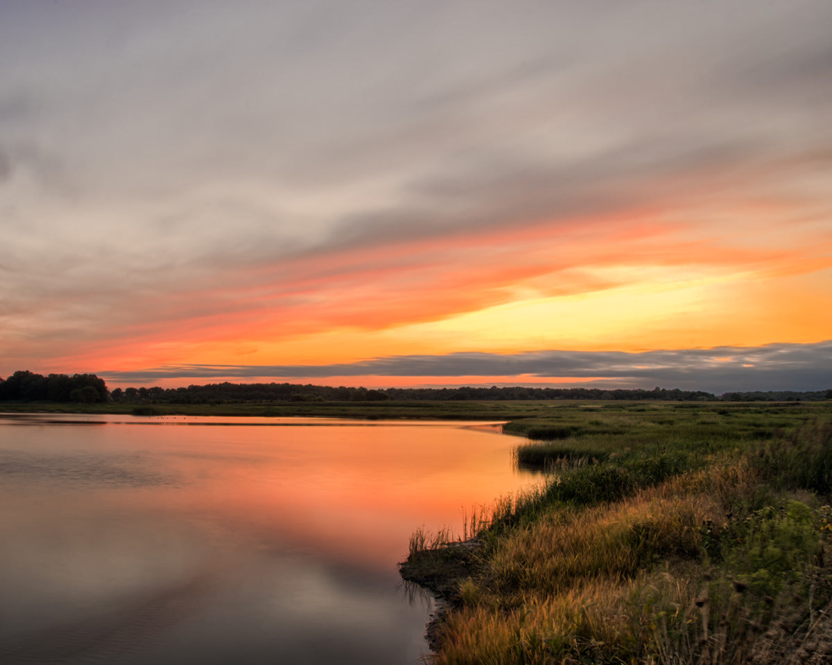 Sunset Over Woodland Marsh Landscape Photo DIY Wall Decor Instant Download Print - Printable - PIPAFINEART