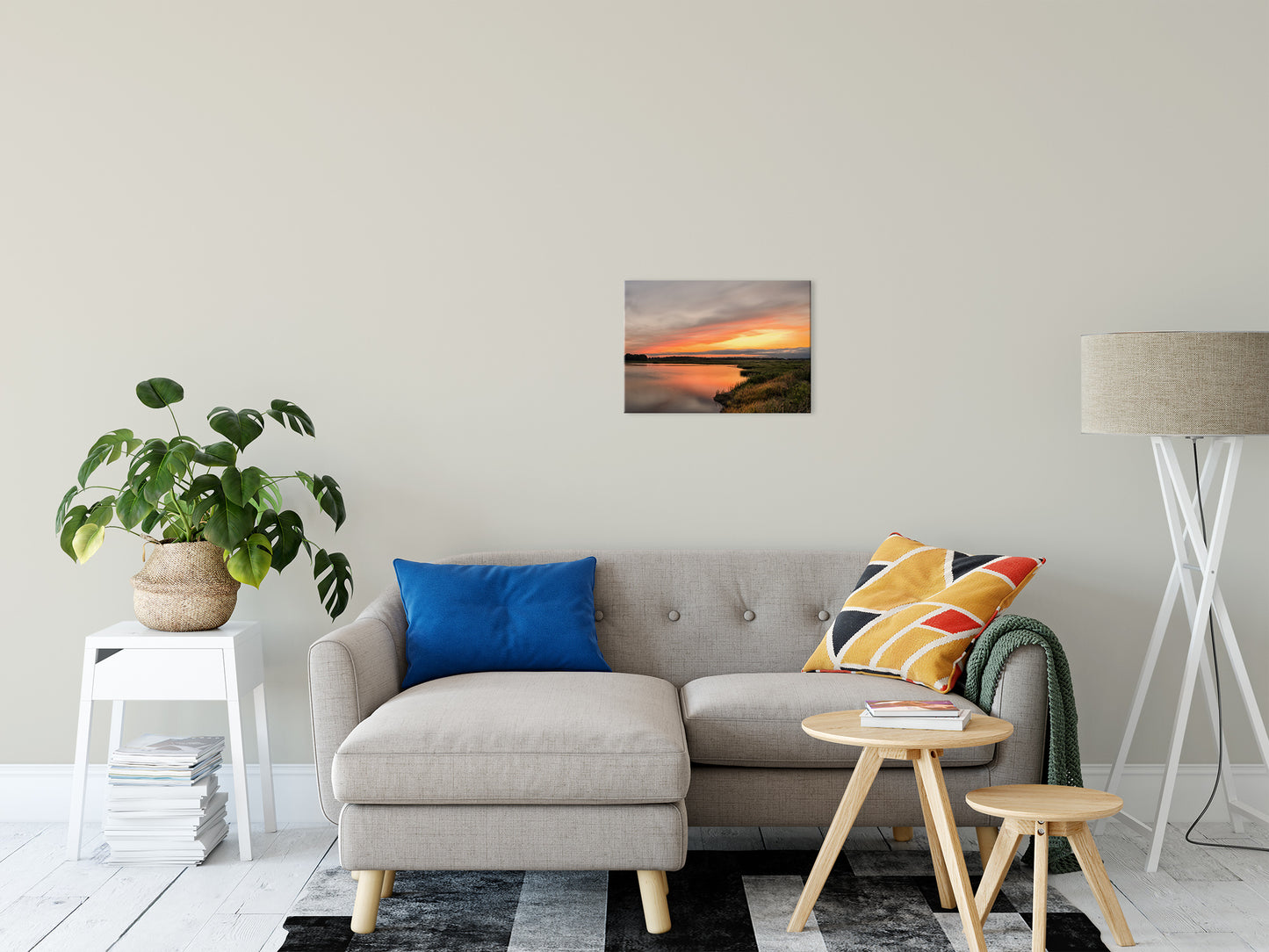 Sunset Over Woodland Marsh Landscape Photo Fine Art Canvas Wall Art Prints 16" x 20" - PIPAFINEART