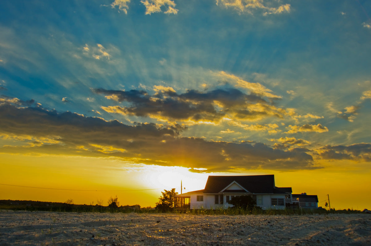 Sunset at Bowers Beach Coastal Landscape Photo Fine Art Canvas Wall Art Prints - PIPAFINEART