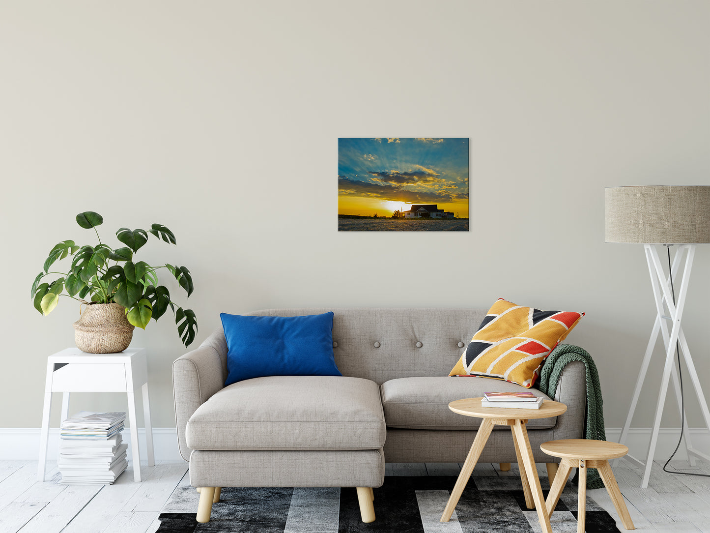 Sunset at Bowers Beach Coastal Landscape Photo Fine Art Canvas Wall Art Prints 20" x 24" - PIPAFINEART