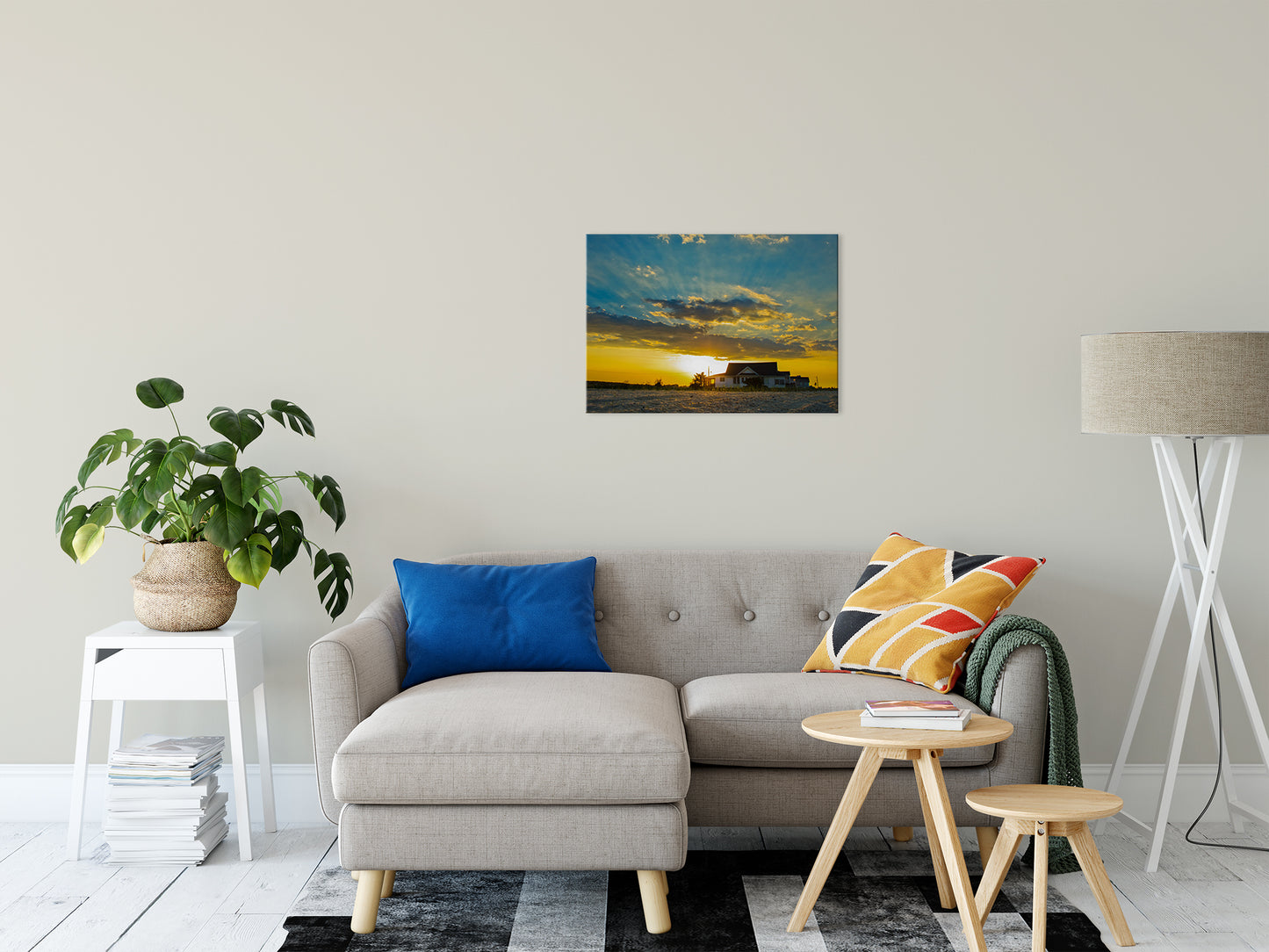Sunset at Bowers Beach Coastal Landscape Photo Fine Art Canvas Wall Art Prints 20" x 30" - PIPAFINEART