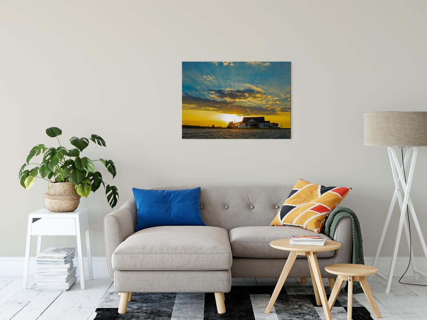 Sunset at Bowers Beach Coastal Landscape Photo Fine Art Canvas Wall Art Prints 24" x 36" - PIPAFINEART