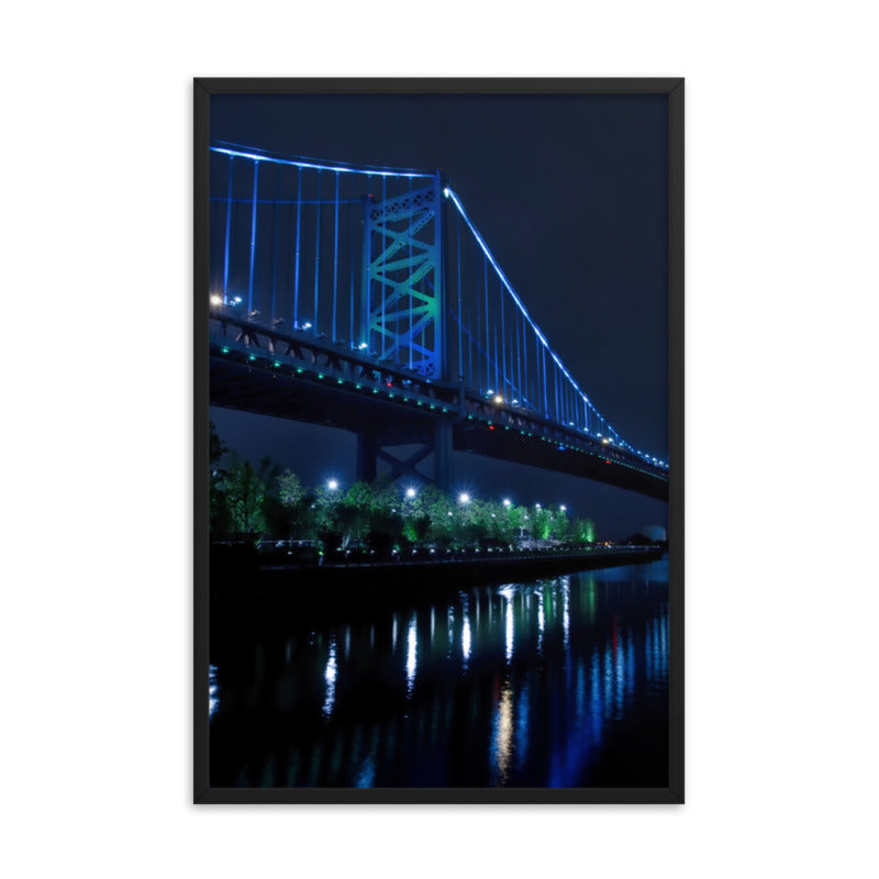 The Ben Franklin Bridge 3 Urban Landscape Photo Framed Wall Art Print  - PIPAFINEART