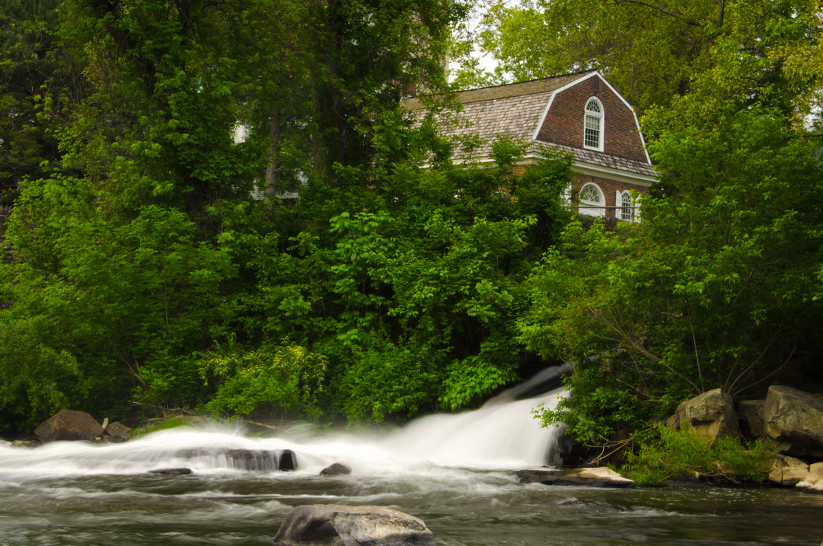 The Brandywine River and First Presbyterian Church Fine Art Canvas Wall Art Prints - PIPAFINEART