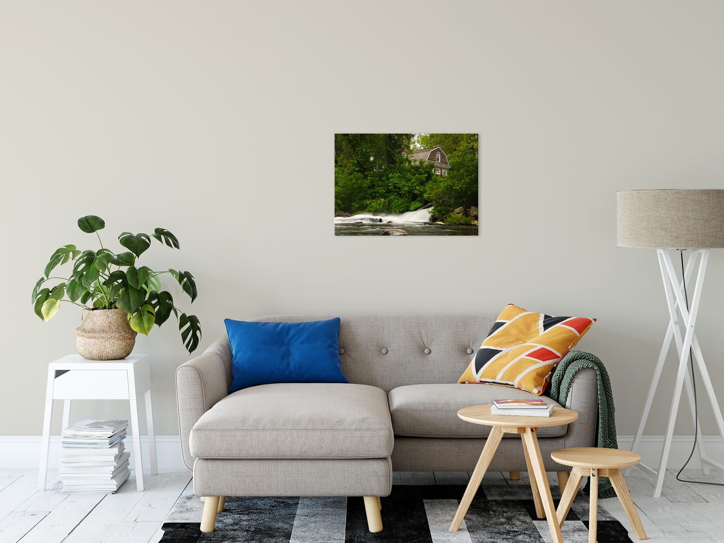 The Brandywine River and First Presbyterian Church Fine Art Canvas Wall Art Prints 20" x 30" - PIPAFINEART
