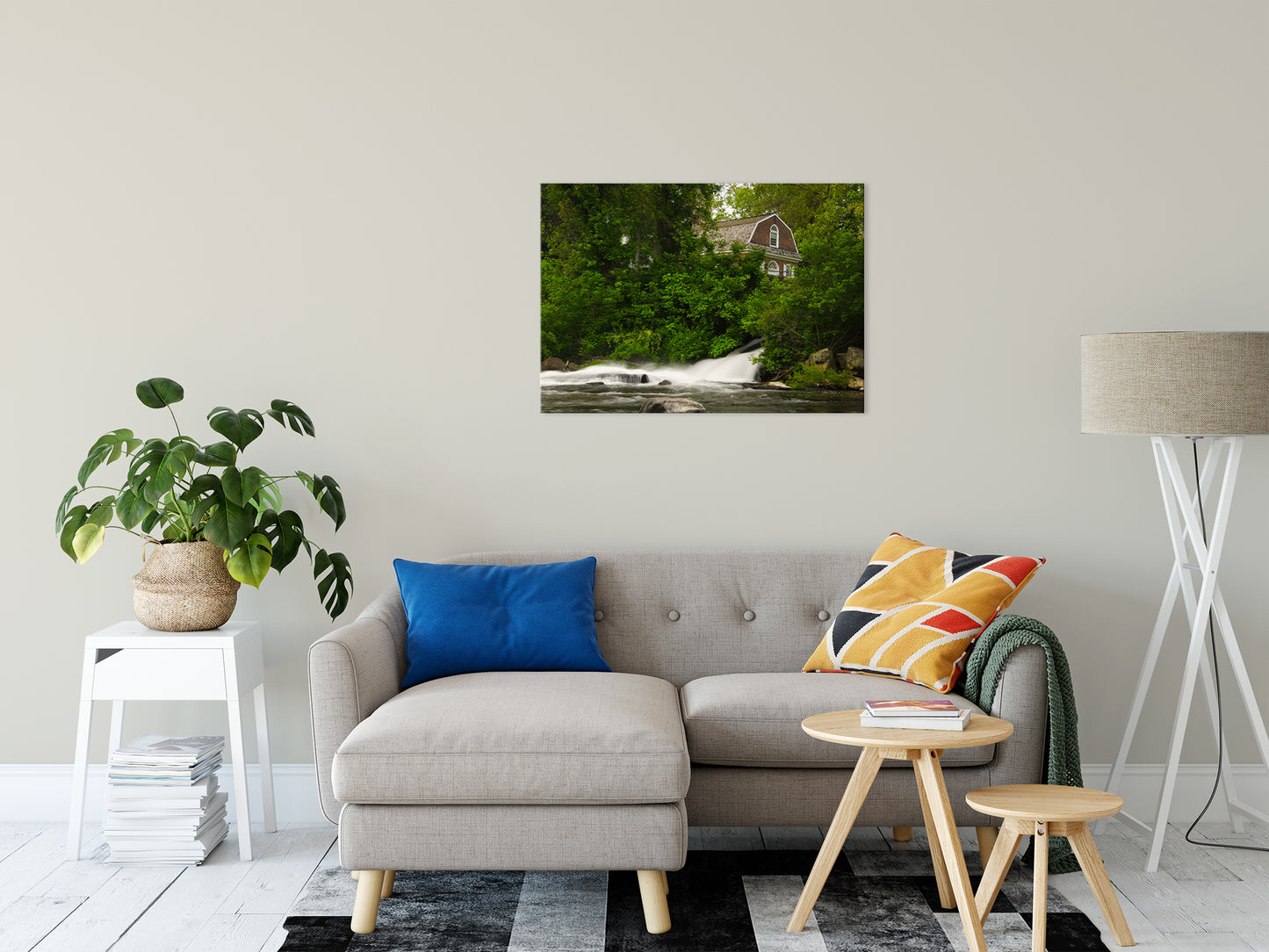The Brandywine River and First Presbyterian Church Fine Art Canvas Wall Art Prints 24" x 36" - PIPAFINEART