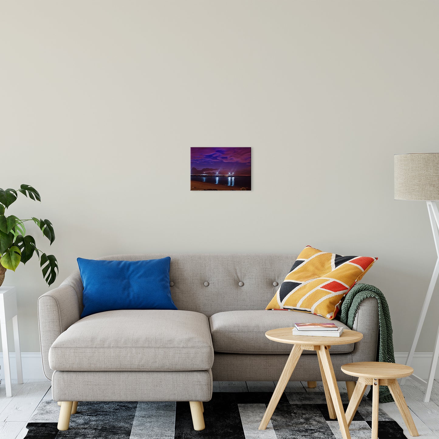 The Pier at Woodland Beach Night Photo Fine Art Canvas Wall Art Prints 11" x 14" - PIPAFINEART