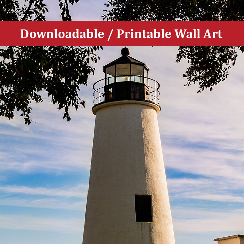 Turkey Point Lighthouse in the Trees Landscape Photo DIY Wall Decor Instant Download Print - Printable - PIPAFINEART