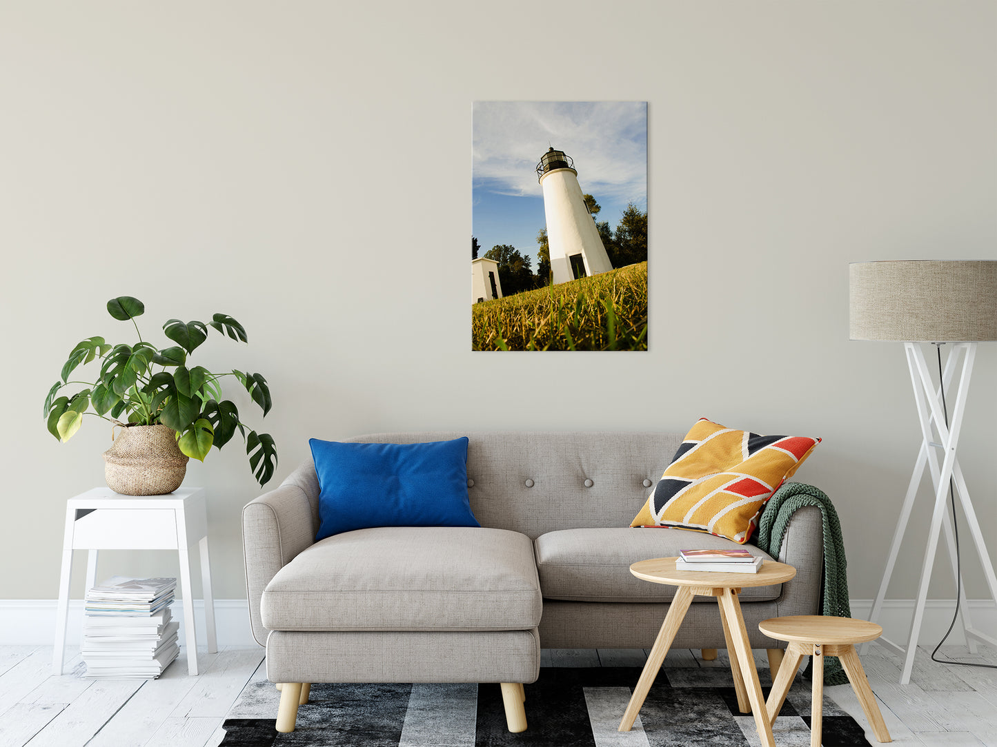 Turkey Point Lighthouse Coastal Landscape Photo Fine Art Canvas Wall Art Prints 24" x 36" - PIPAFINEART