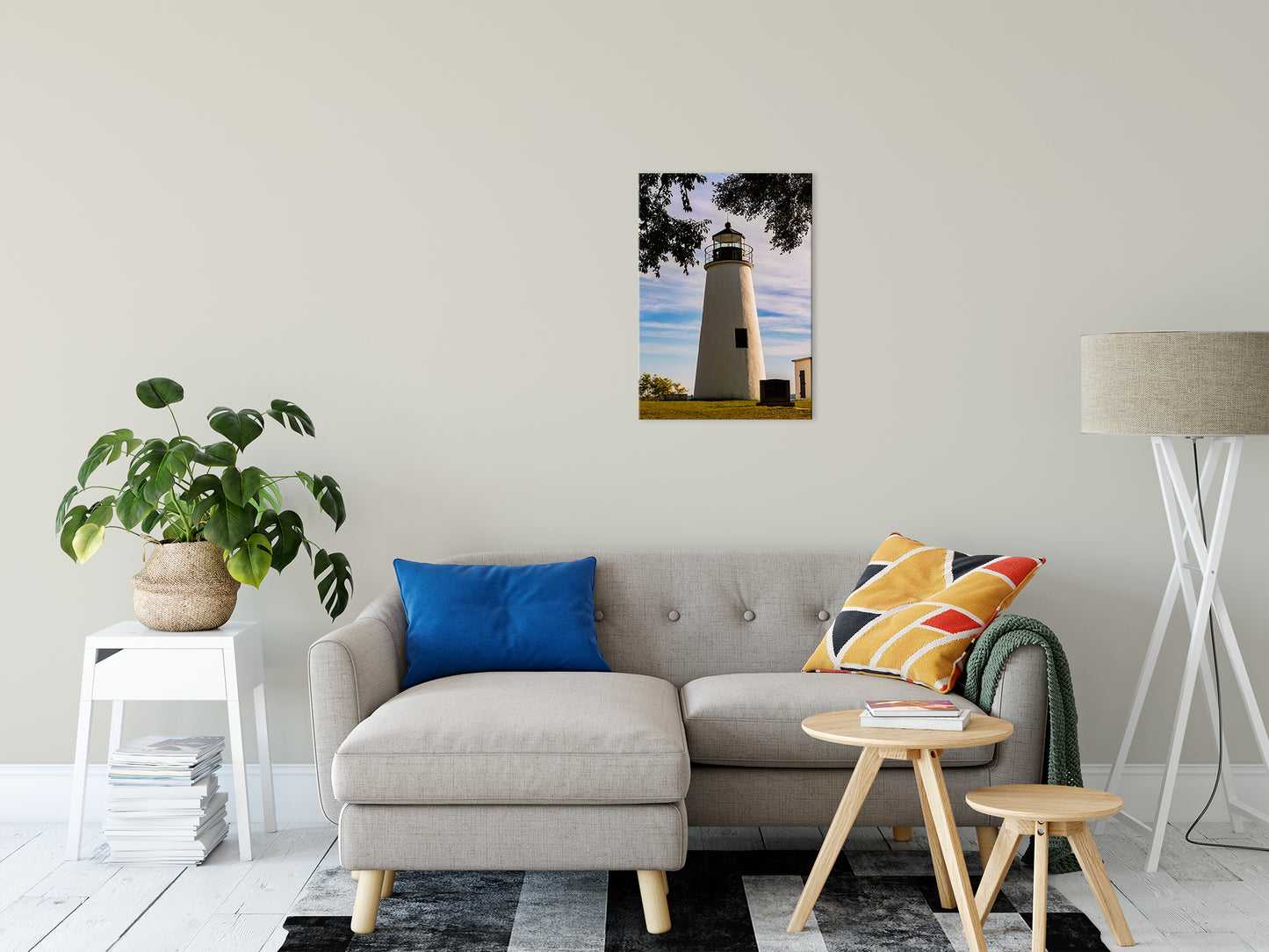 Turkey Point Lighthouse in the Trees Landscape Fine Art Canvas Wall Art Prints 20" x 24" - PIPAFINEART