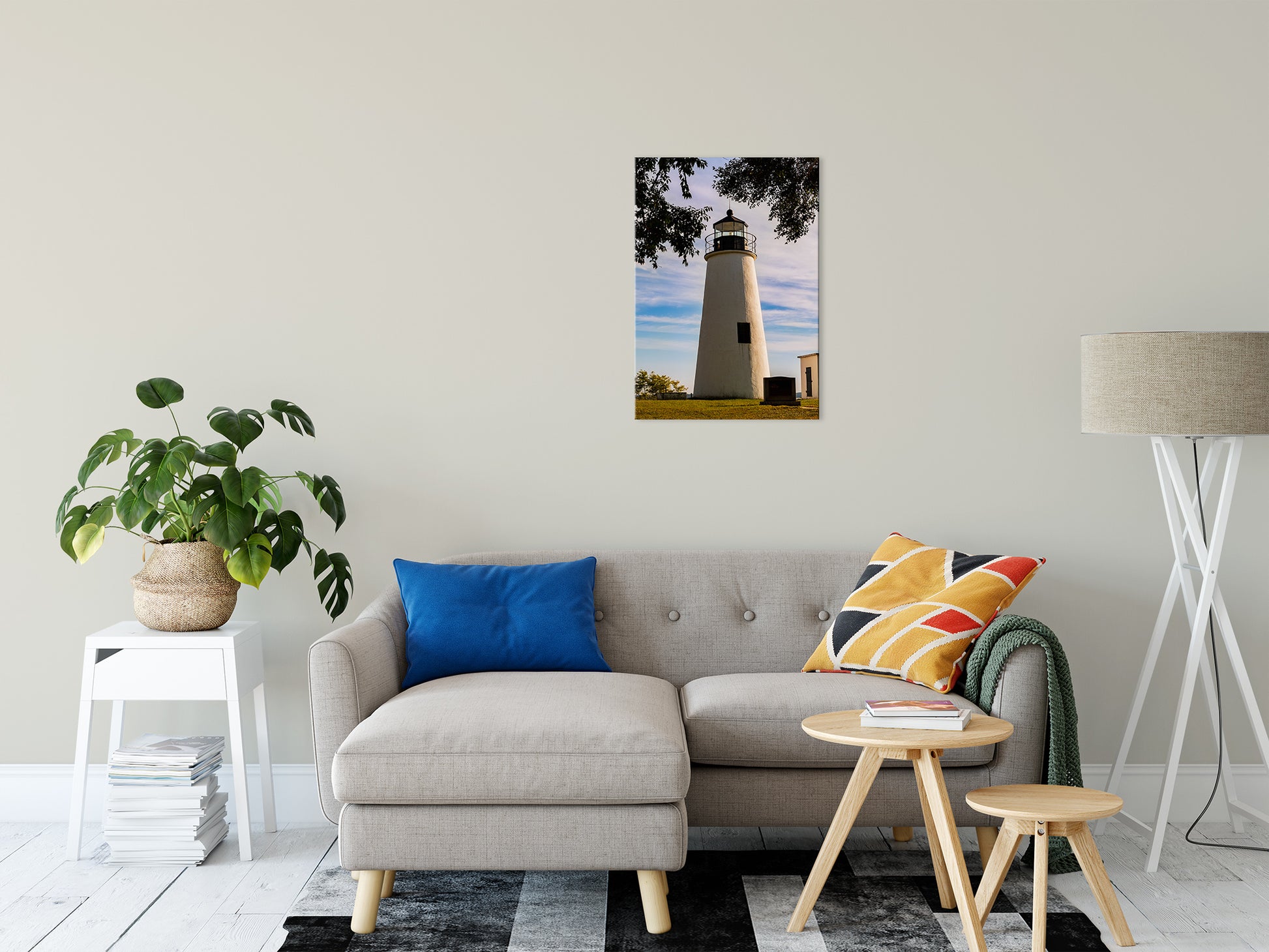 Turkey Point Lighthouse in the Trees Landscape Fine Art Canvas Wall Art Prints 20" x 30" - PIPAFINEART