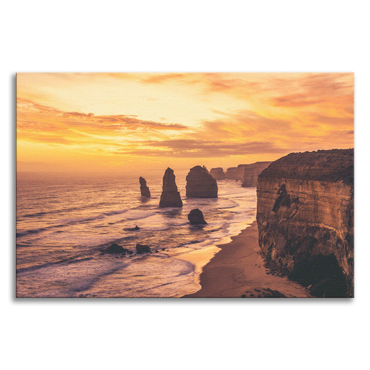 Twelve Apostles at Sunset Victoria, Australia with Daydream Effect Landscape Photo Canvas Wall Art Prints