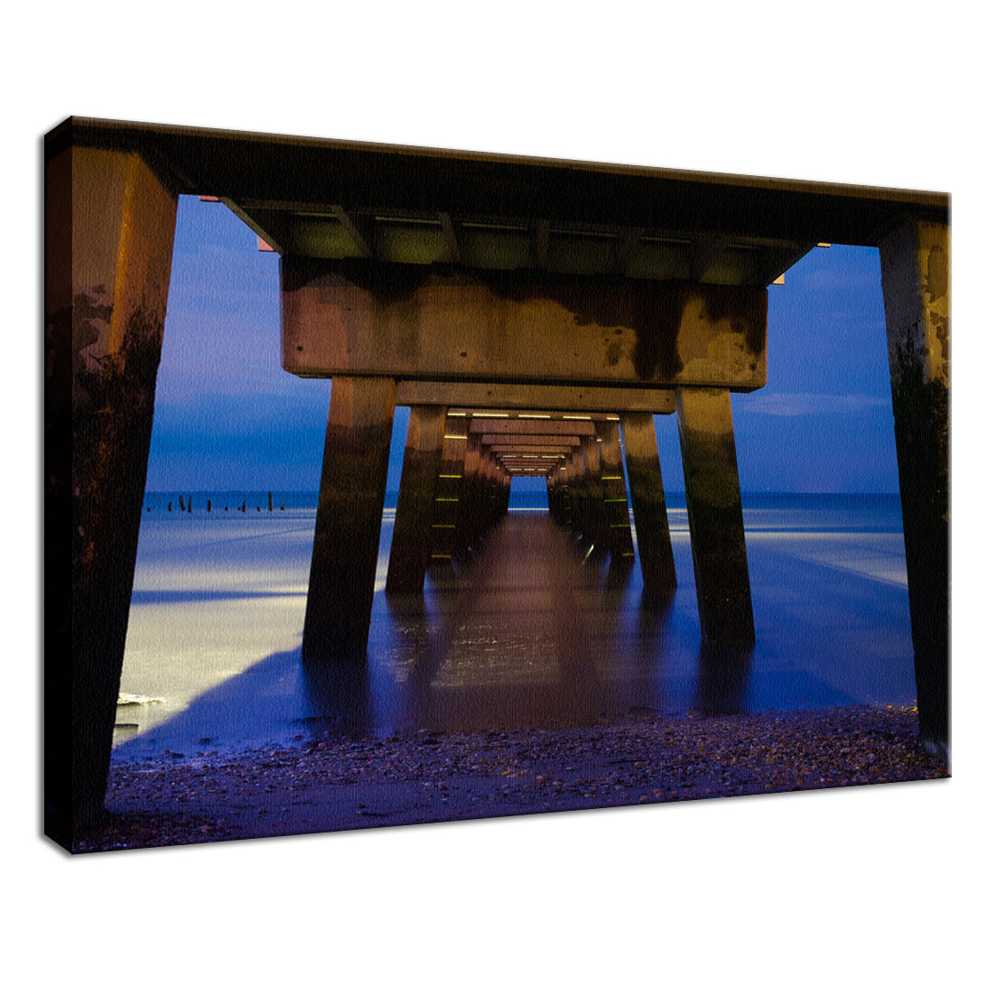 Under the Pier Coastal Landscape Photo Fine Art Canvas Wall Art Prints - PIPAFINEART