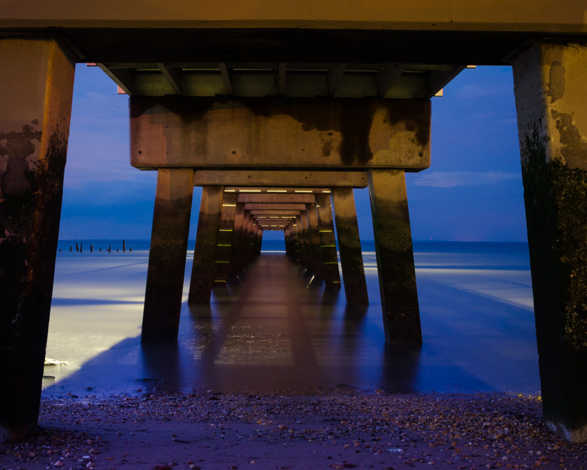 Under the Pier Coastal Landscape Photo Fine Art Canvas Wall Art Prints - PIPAFINEART