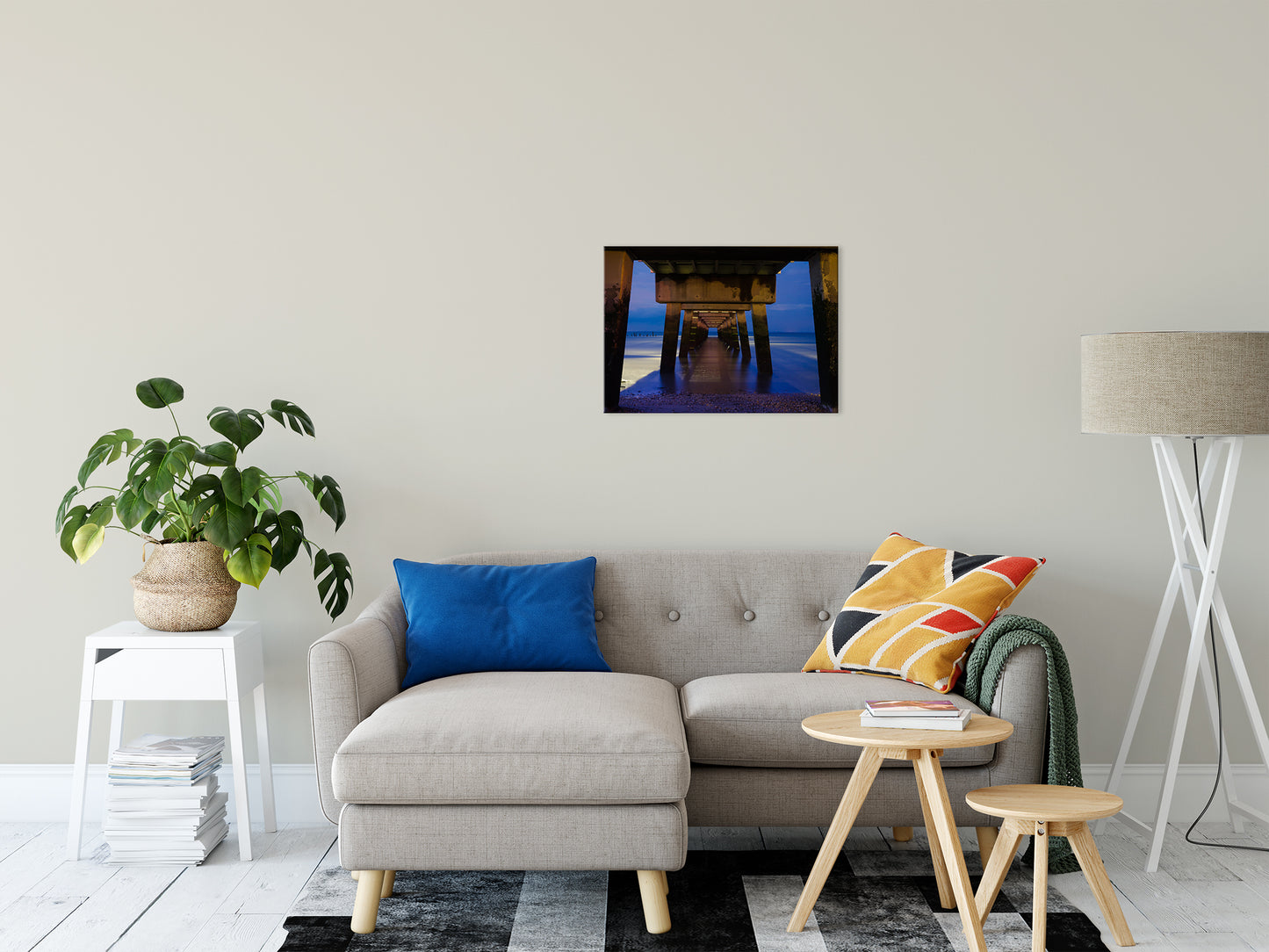 Under the Pier Coastal Landscape Photo Fine Art Canvas Wall Art Prints 20" x 24" - PIPAFINEART