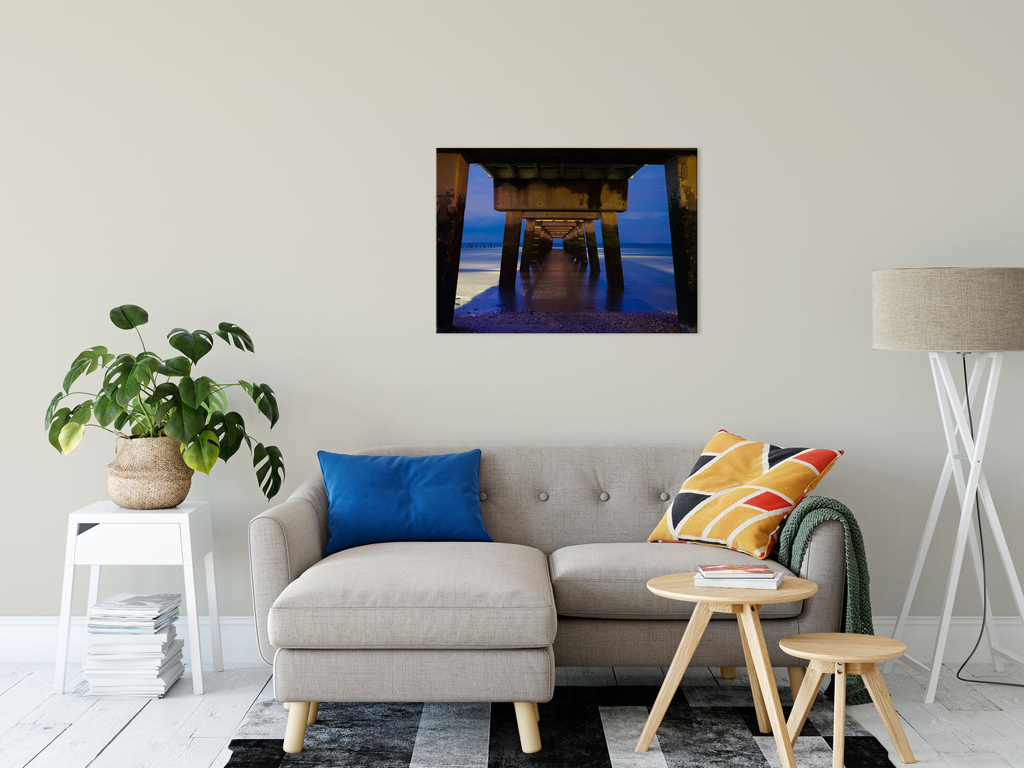 Under the Pier Coastal Landscape Photo Fine Art Canvas Wall Art Prints 24" x 36" - PIPAFINEART