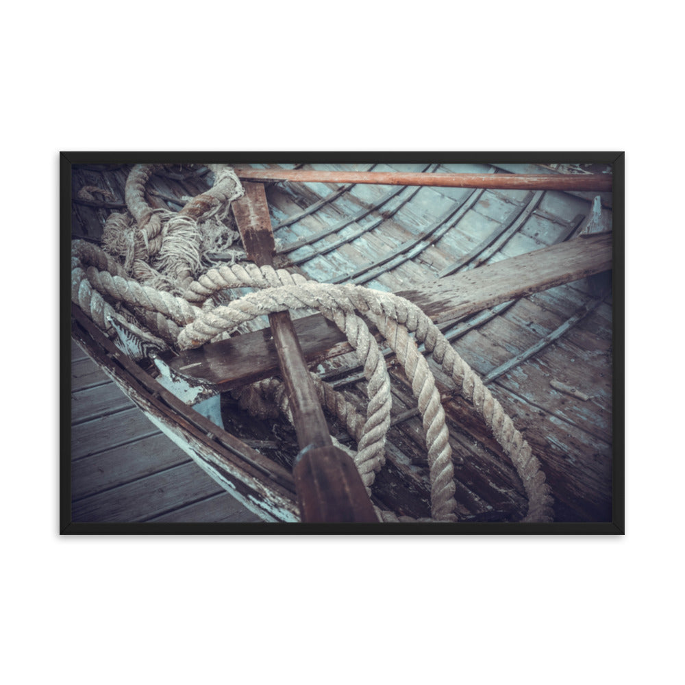 Vintage Boat Oars and Ropes Nautical Framed Wall Art Prints