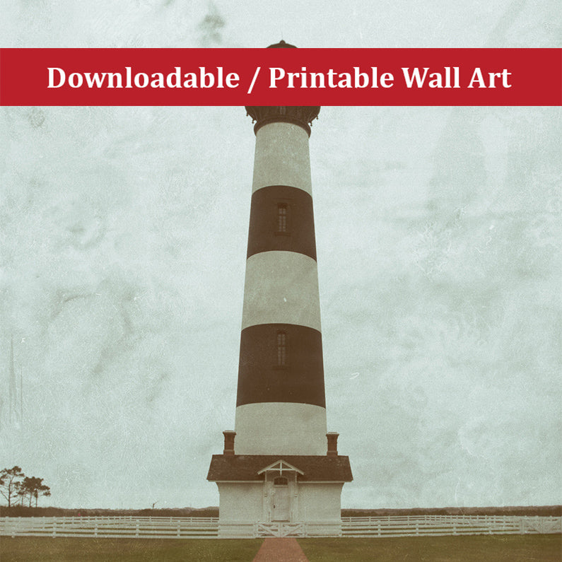 Modern Printable Art: Aged Colorized Bodie Lighthouse Landscape Photo DIY Wall Decor Instant Download Print - Printable - PIPAFINEART