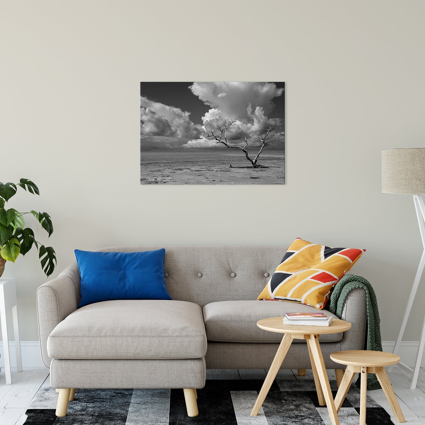 Wanderlust High Contrast Black and White Coastal Landscape Photo Fine Art Canvas Prints 24" x 36" - PIPAFINEART