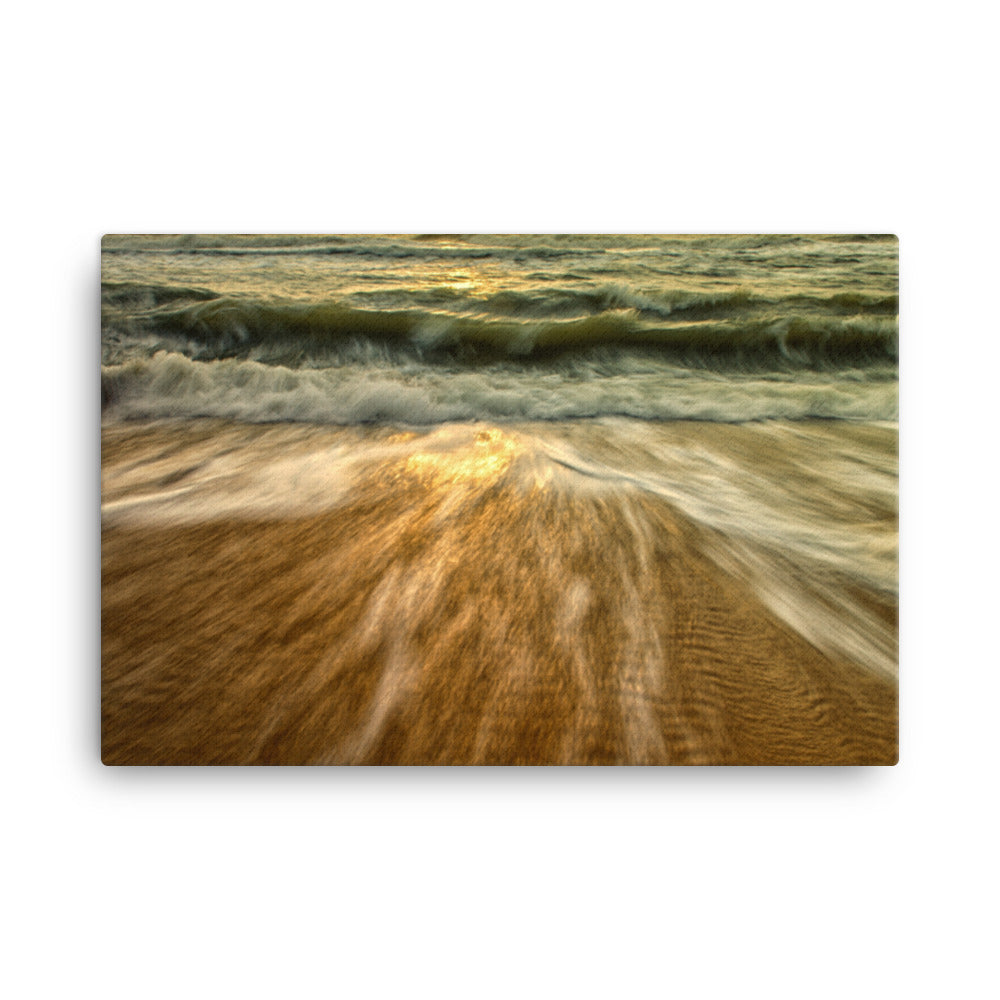Washing Out to Sea Coastal Nature Photograph Canvas Wall Art Prints
