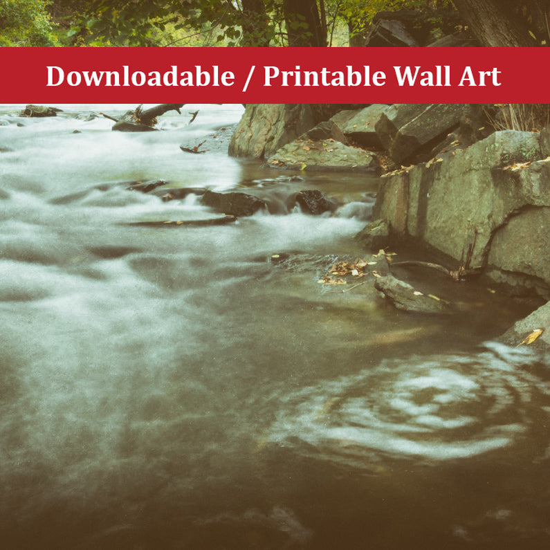Water Swirl in the River Landscape Photo DIY Wall Decor Instant Download Print - Printable - PIPAFINEART