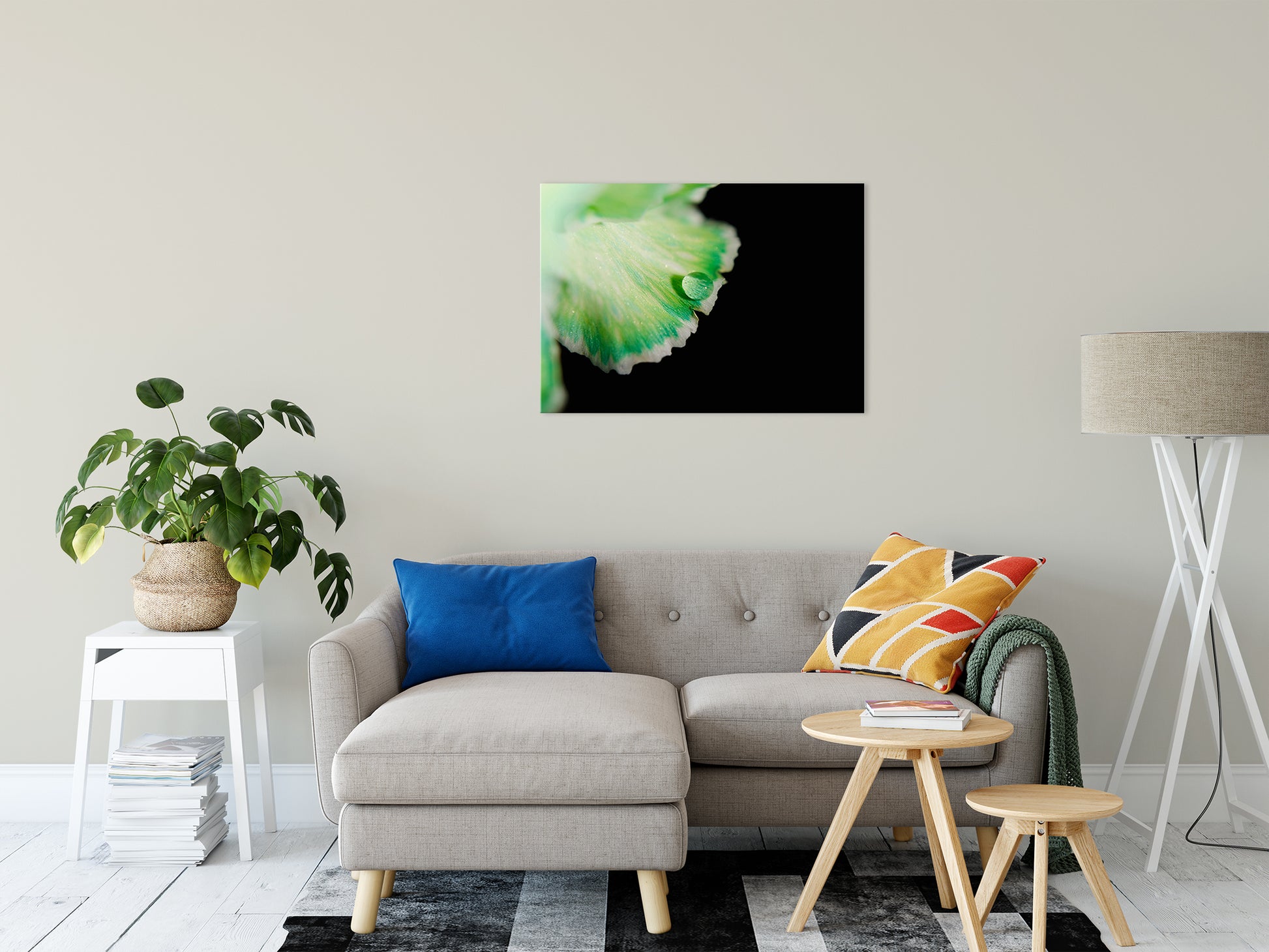 Water Droplet on Carnation Petal Nature / Floral Photo Fine Art Canvas Wall Art Prints 24" x 36" - PIPAFINEART