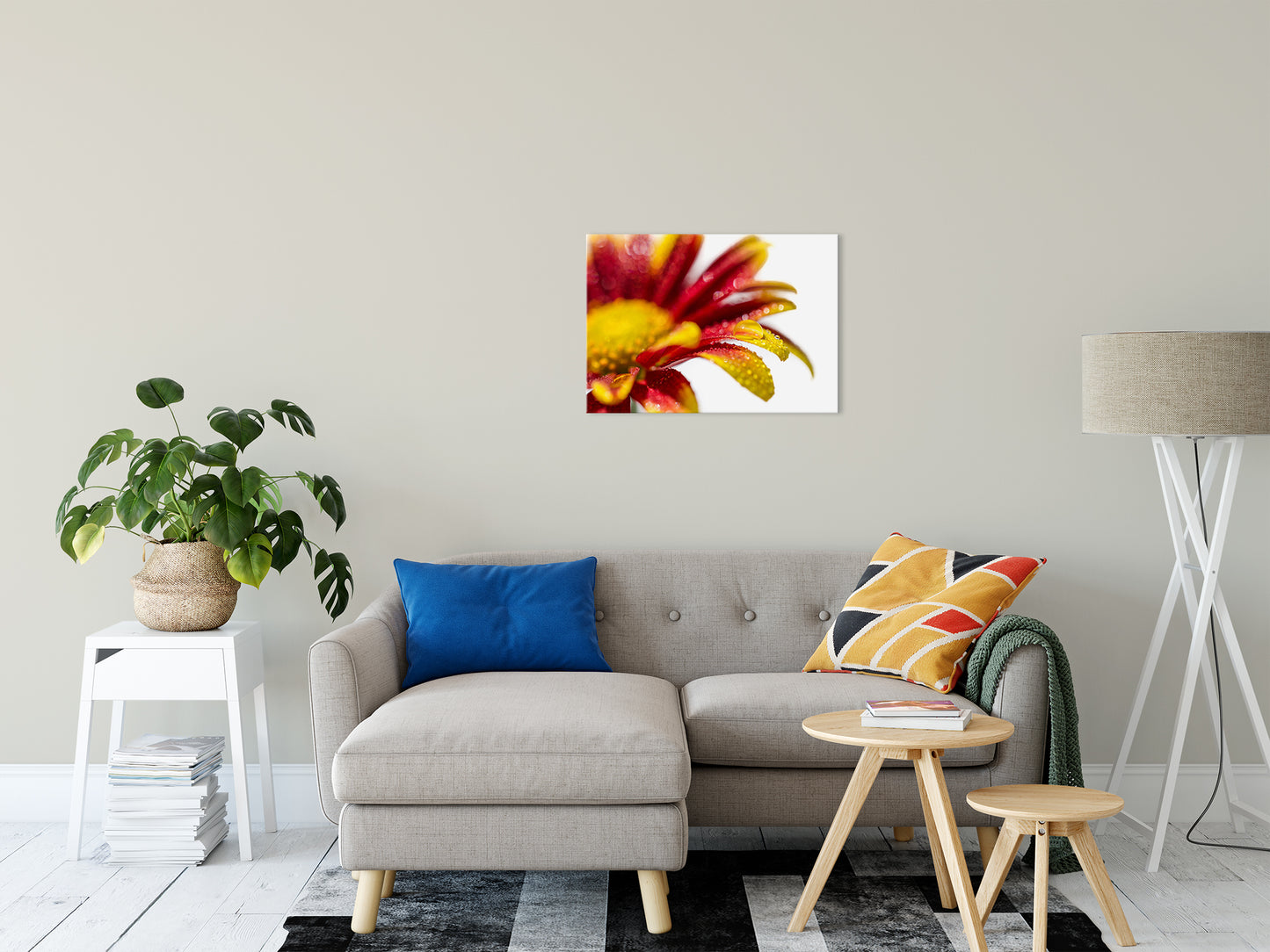 Water Droplets On Mum Petals Nature / Floral Photo Fine Art Canvas Wall Art Prints 20" x 30" - PIPAFINEART