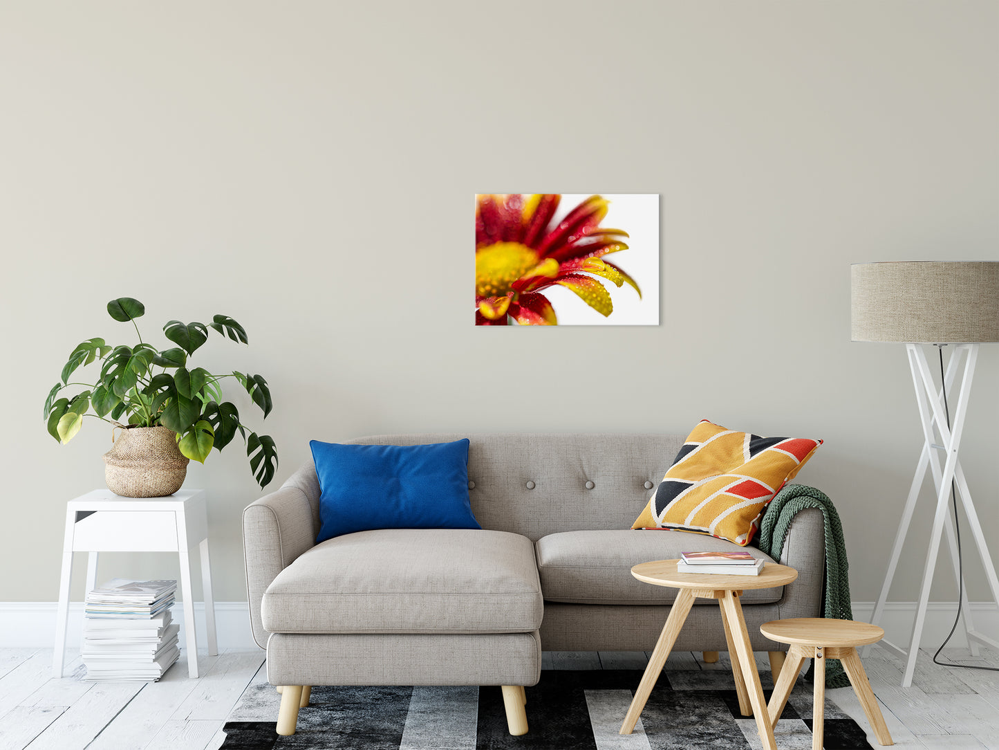 Water Droplets On Mum Petals Nature / Floral Photo Fine Art Canvas Wall Art Prints 20" x 24" - PIPAFINEART