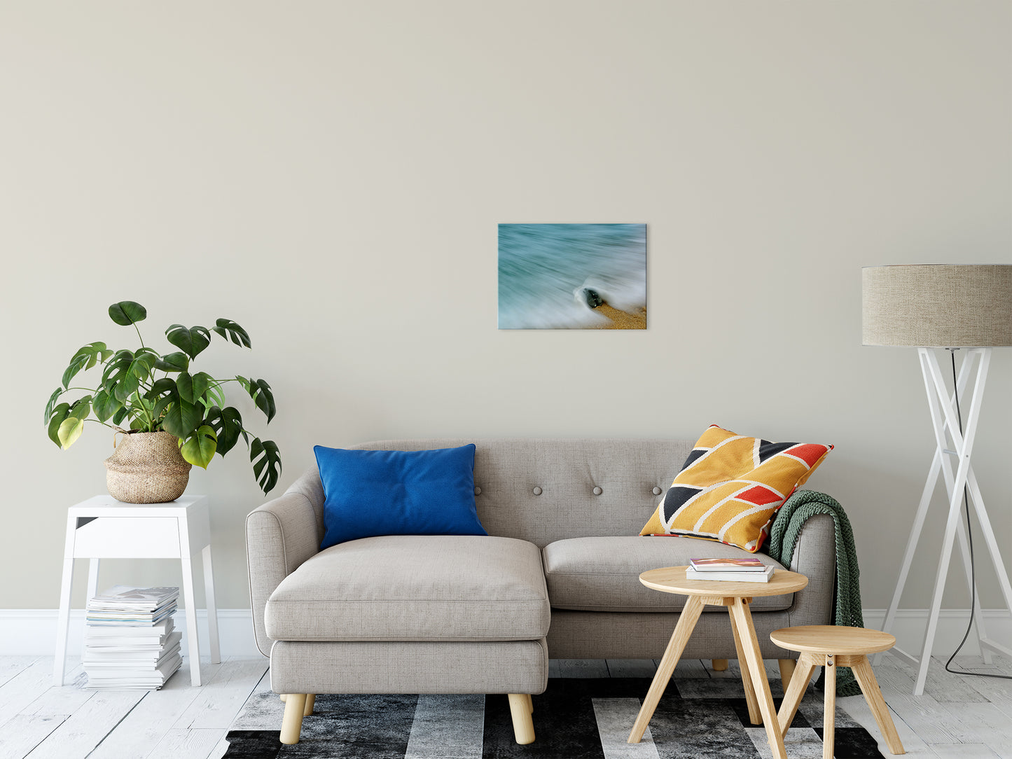 Whelk Seashell and Misty Wave Nature / Coastal Photo Fine Art Canvas Wall Art Prints 16" x 20" - PIPAFINEART