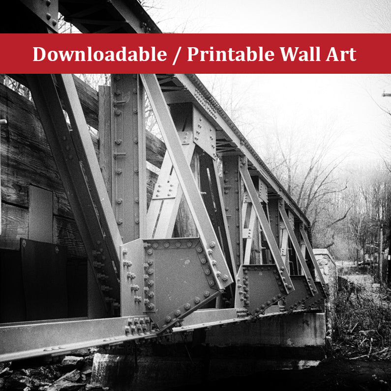 White Clay Creek Bridge Landscape Photo DIY Wall Decor Instant Download Print - Printable - PIPAFINEART
