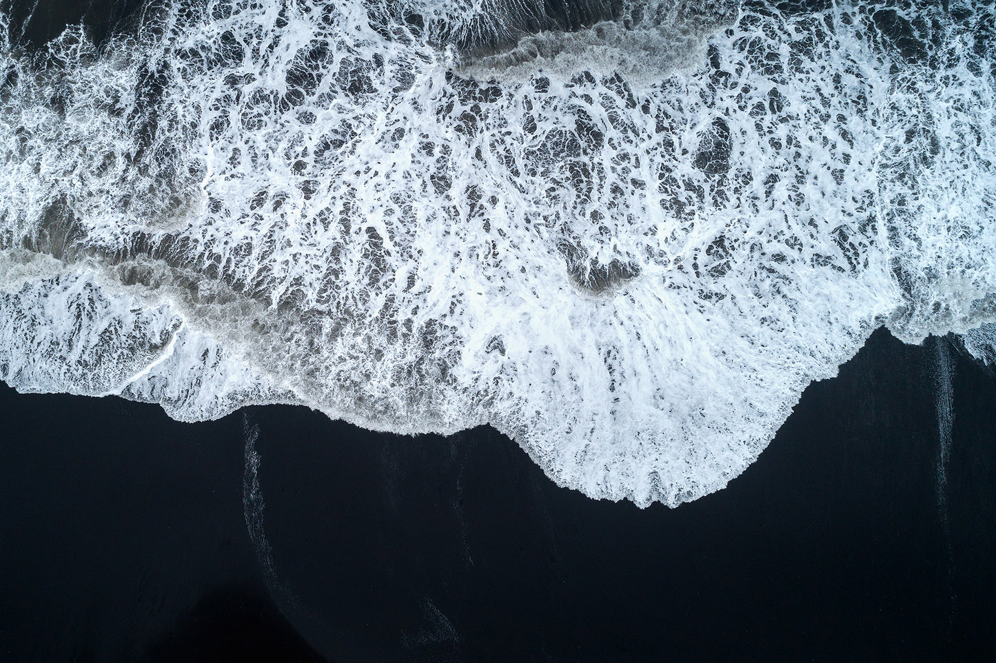 White Waters and Black Sand Coastal Landscape Fine Art Canvas Wall Art Prints - PIPAFINEART