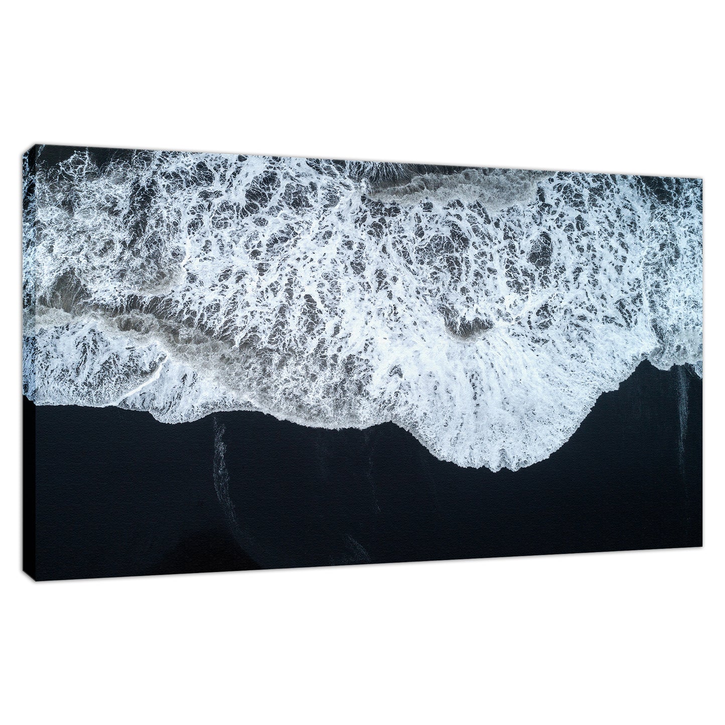 White Waters and Black Sand Coastal Landscape Fine Art Canvas Wall Art Prints - PIPAFINEART