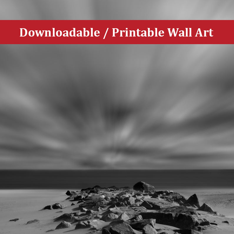 Windy Beach Landscape Photo DIY Wall Decor Instant Download Print - Printable - PIPAFINEART
