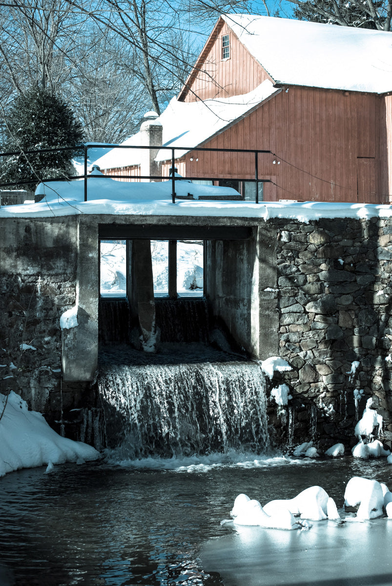 Winter Mill Landscape Photo DIY Wall Decor Instant Download Print - Printable - PIPAFINEART