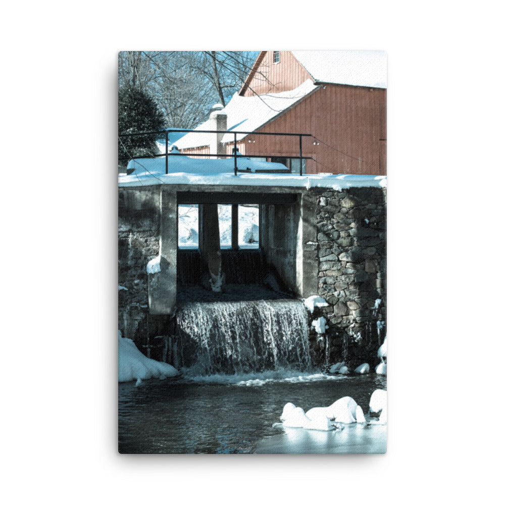 Winter Mill Rural Landscape Canvas Wall Art Prints