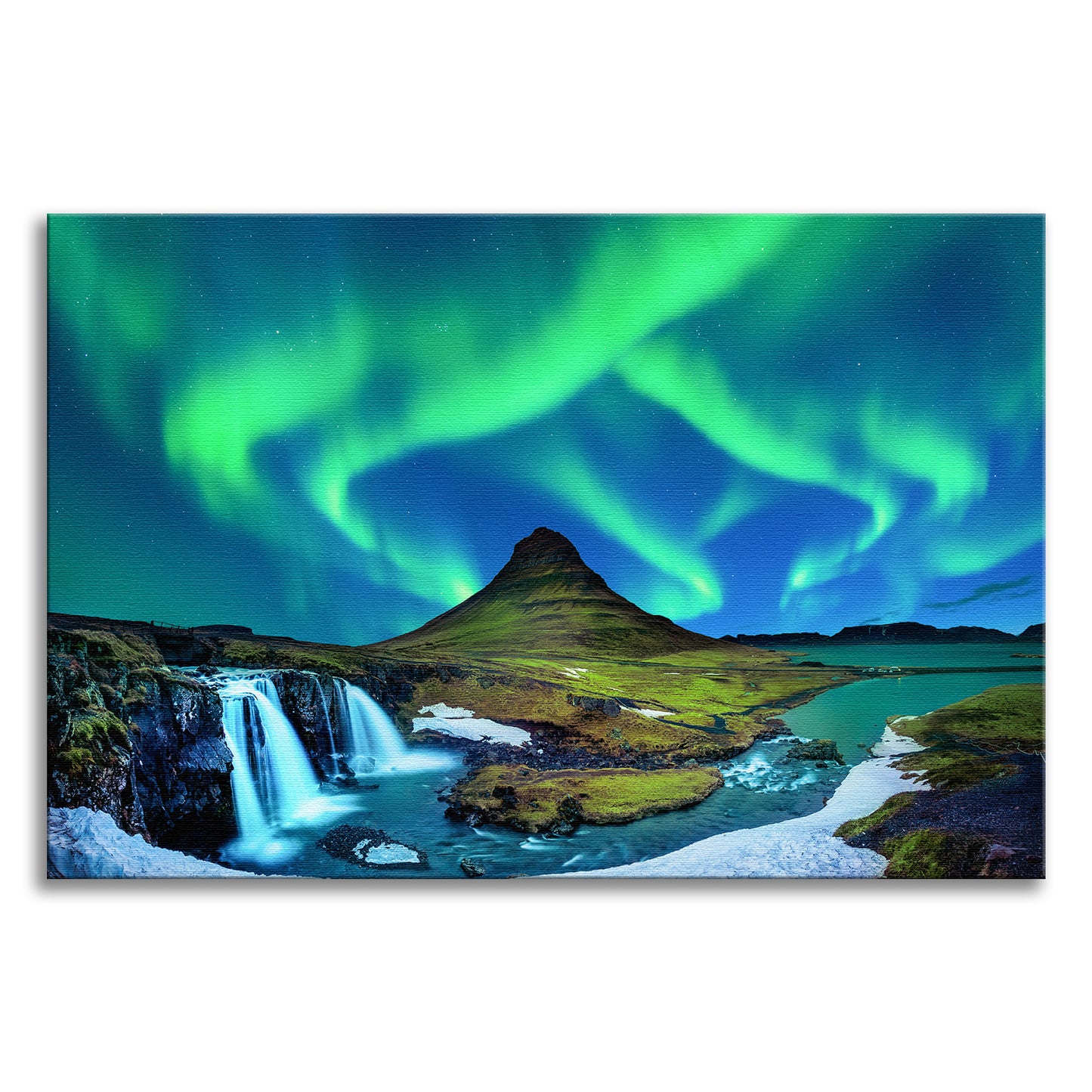 Winter Mountain Northern Lights Canvas Wall Art Prints