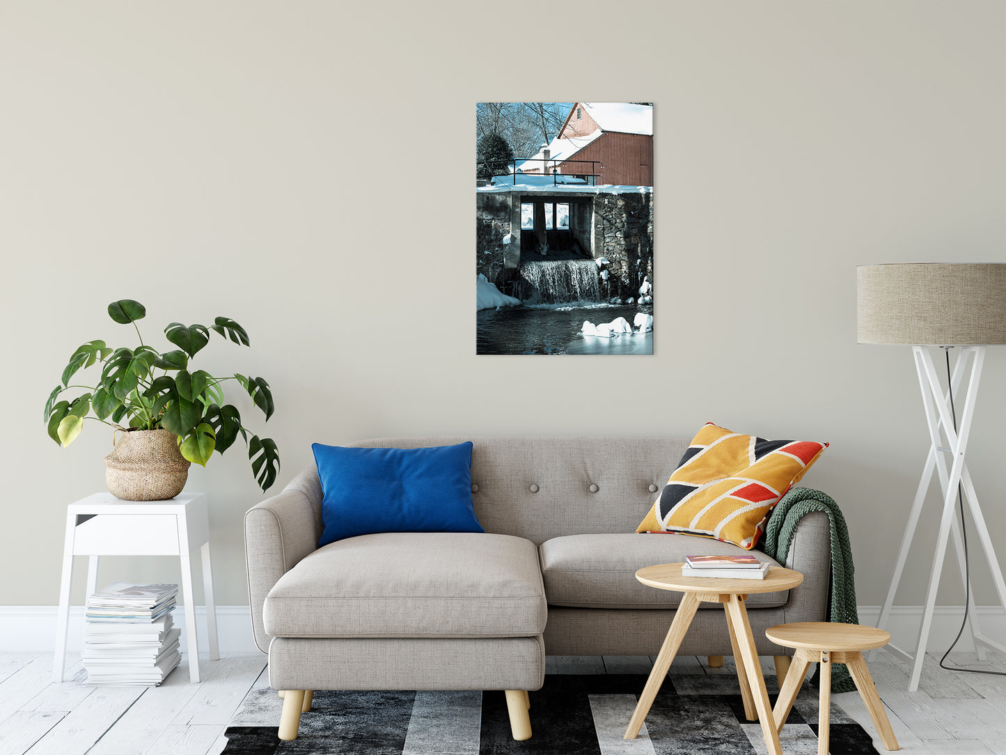 Winter Mill Rural Landscape Photograph Fine Art Canvas Wall Art Prints 24" x 36" - PIPAFINEART