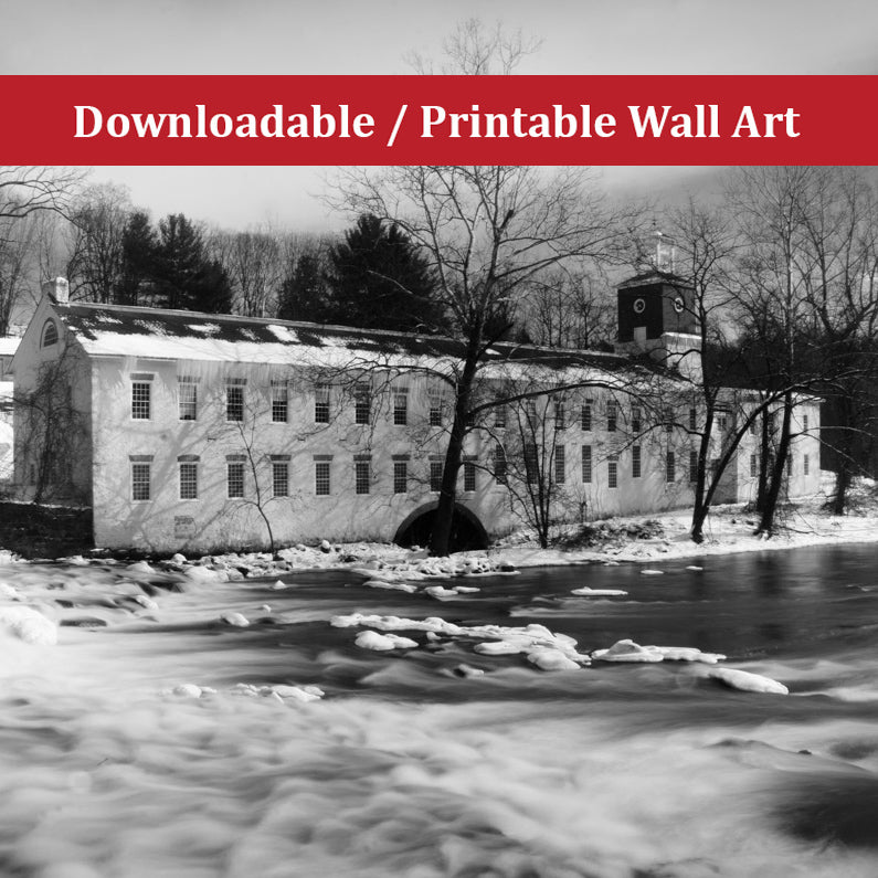Winter at Powder Mill Landscape Photo DIY Wall Decor Instant Download Print - Printable - PIPAFINEART